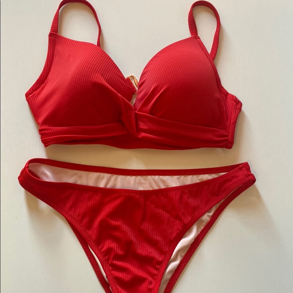 Red 2 piece bikini